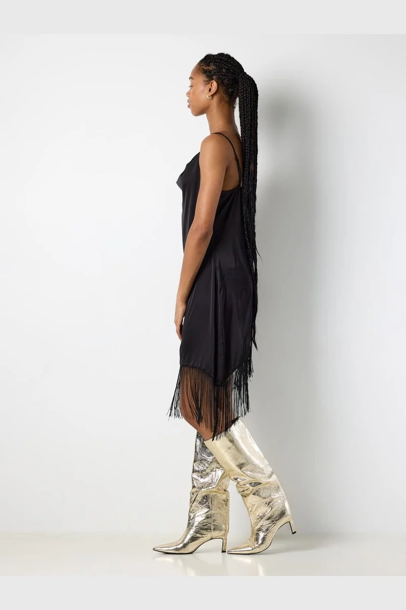 Noisy May - Nmjanet Singlet Fringe Dress - 5151735 Black