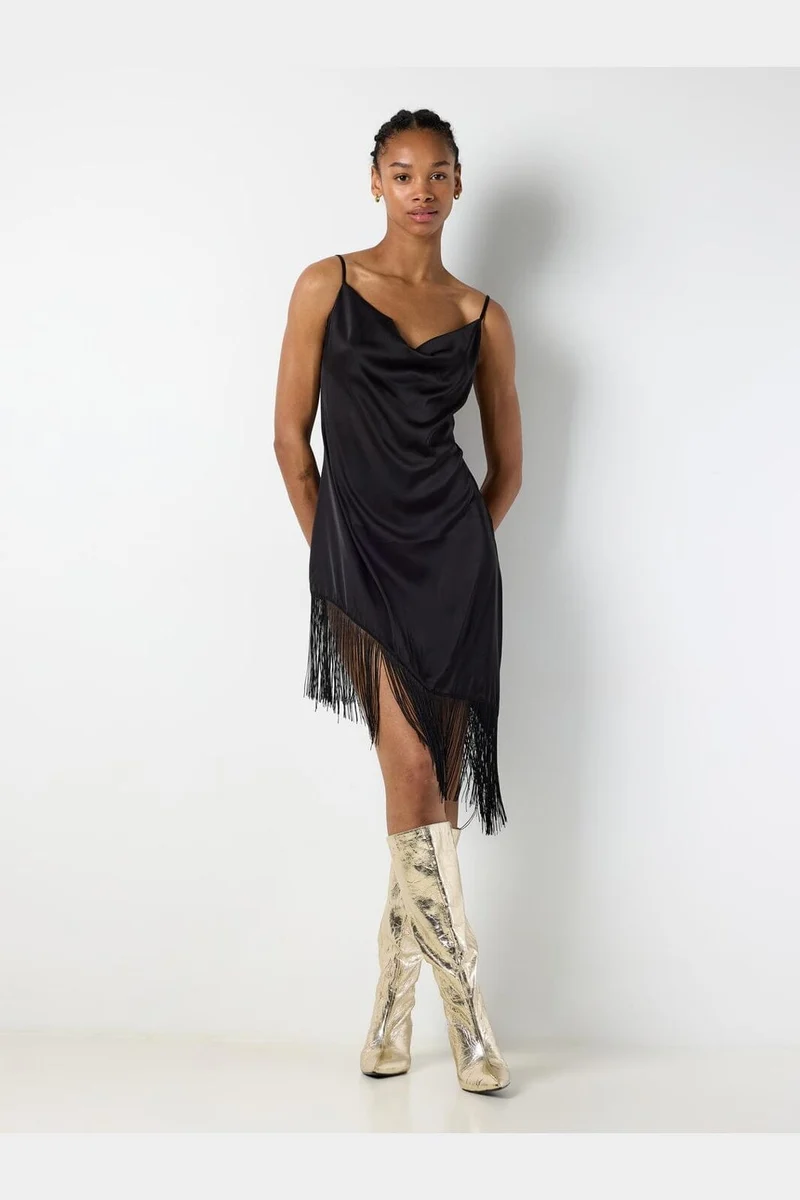 Noisy May - Nmjanet Singlet Fringe Dress - 5151735 Black