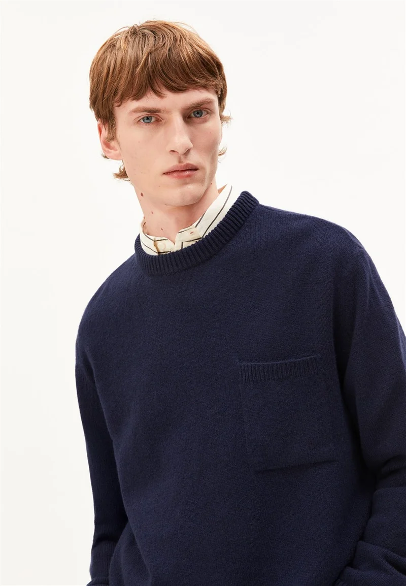 ARMEDANGELS Rec Wool Knit Sweater tinted navy