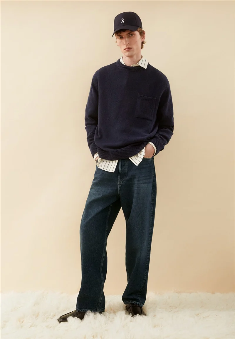 ARMEDANGELS Rec Wool Knit Sweater tinted navy