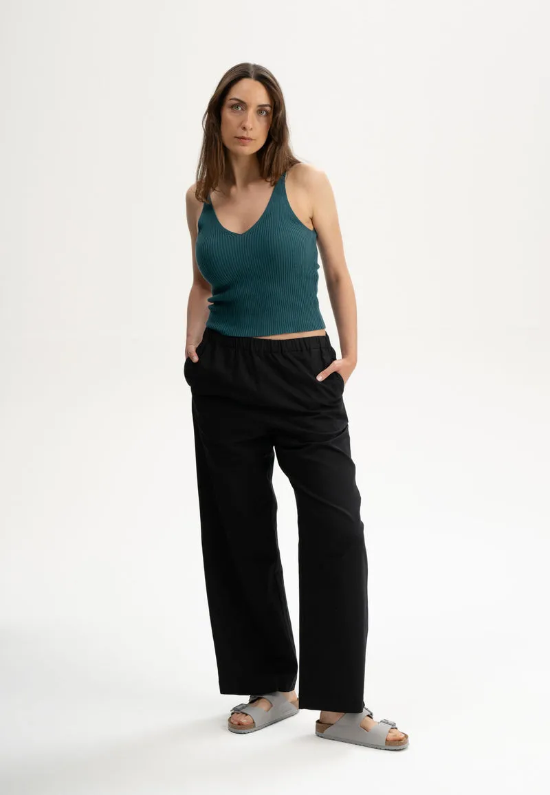 MELAWEAR V-Neck Strick Top Rhada tiefsee