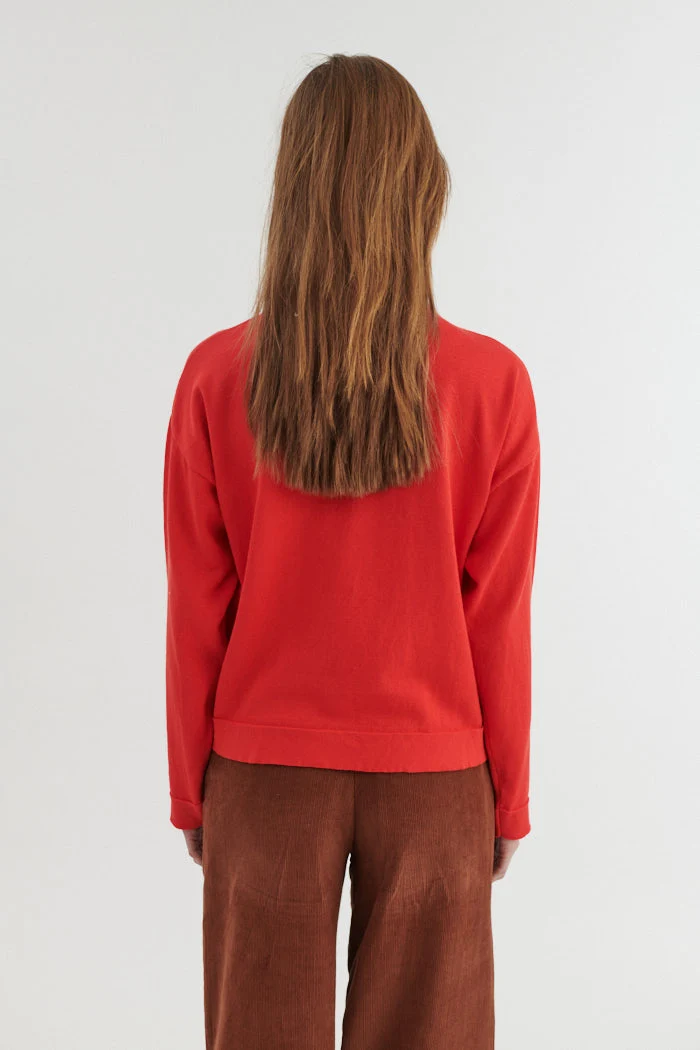 BASIC APPAREL Kari O-Neck flame scarlet