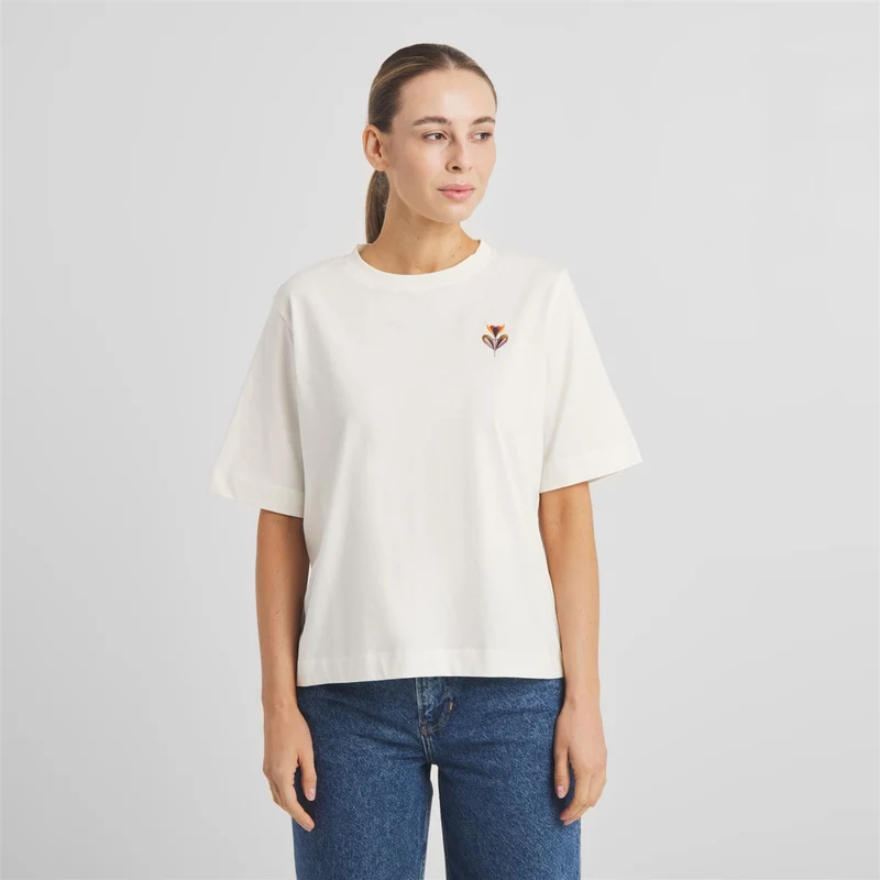 DEDICATED T-Shirt Vadstena Autumn Harvest Emb Off-White