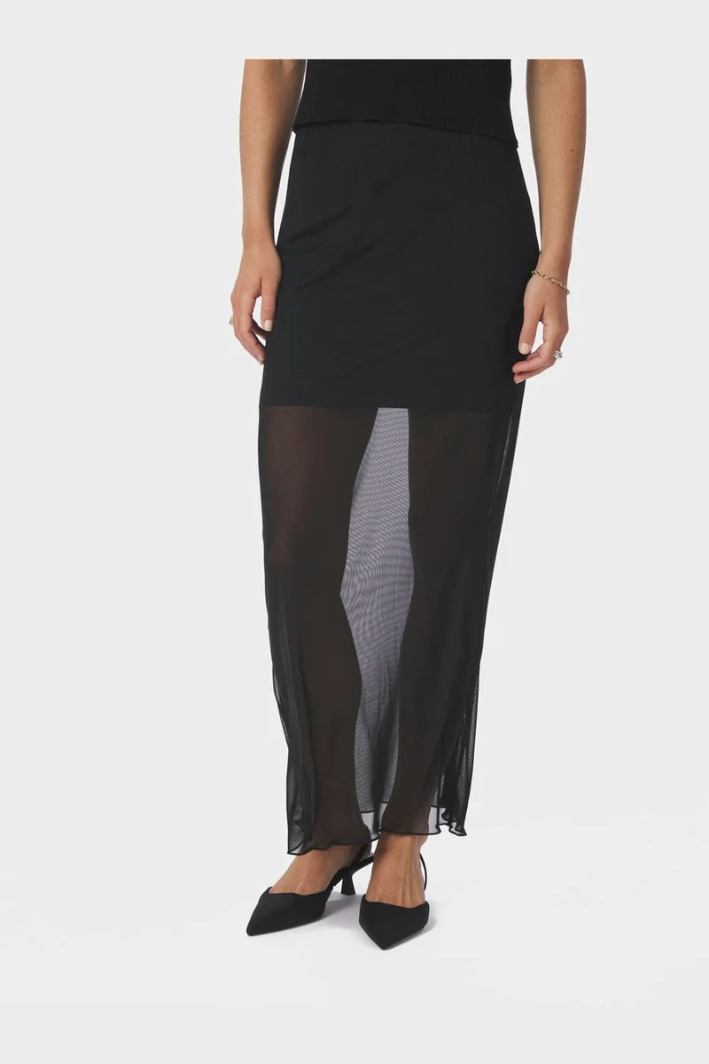 Neo Noir - Marlise Mesh Skirt 166014 - 100 - Black