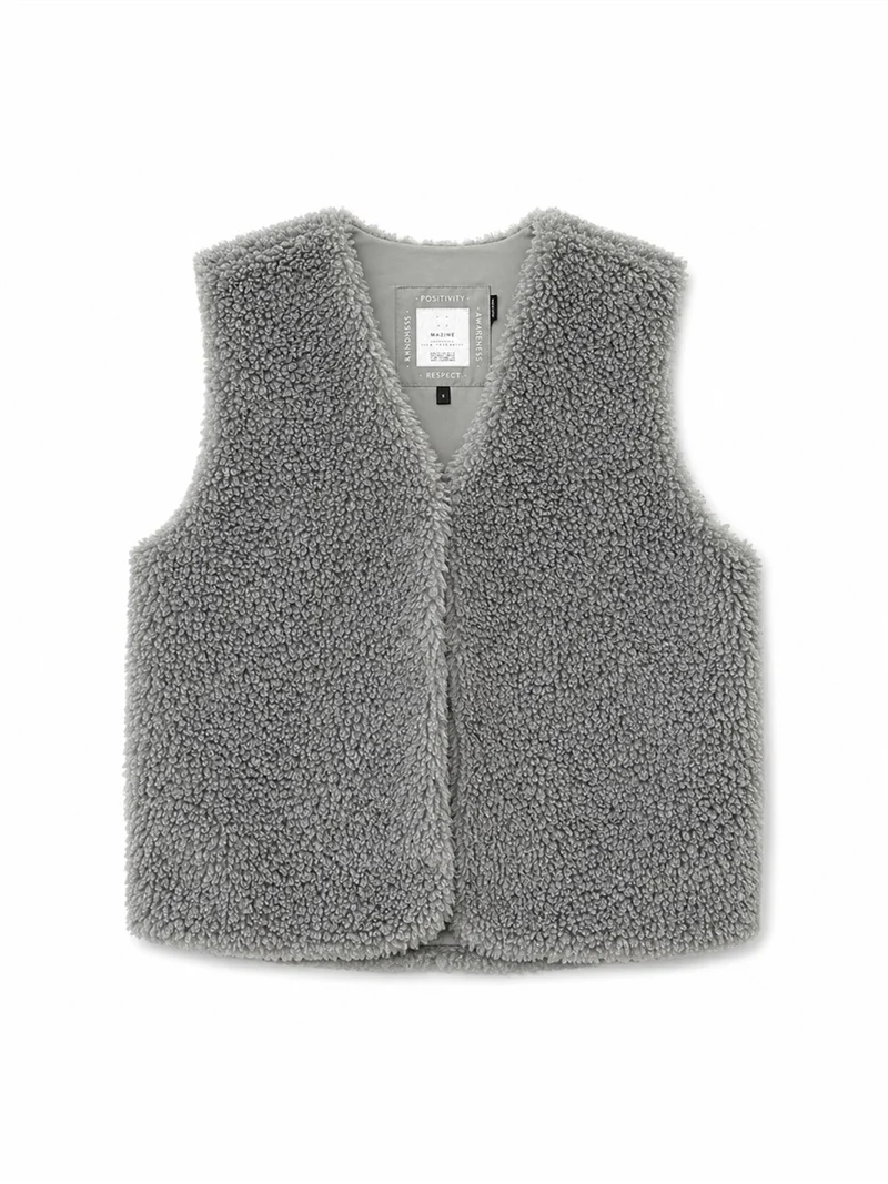 MAZINE Faux-Fur Vest eucalyptus