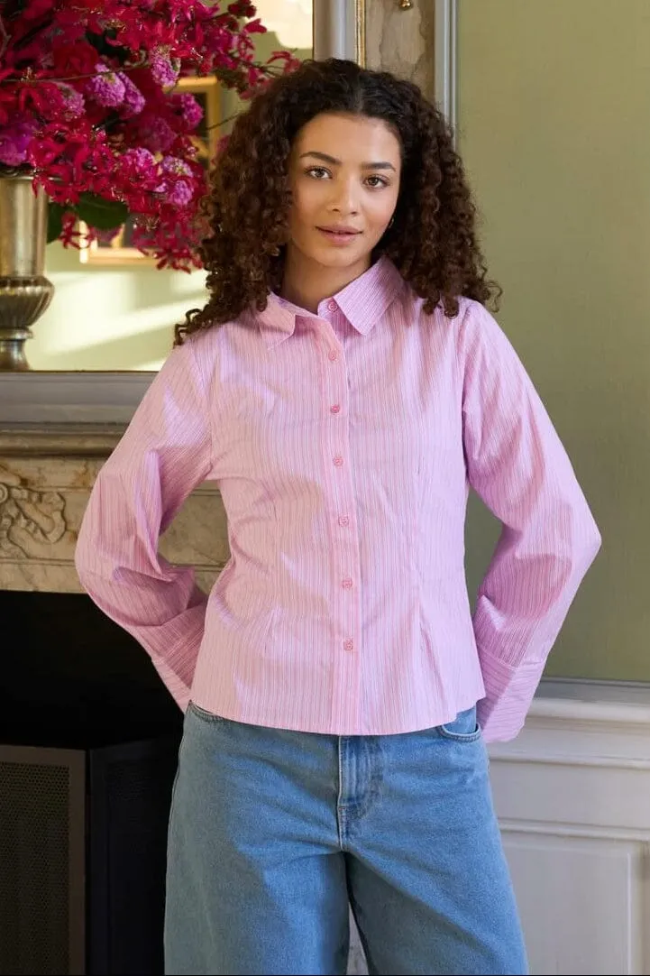 Neo Noir - Rosa Shadow Stripe Shirt 166611 - 754 - Light Pink