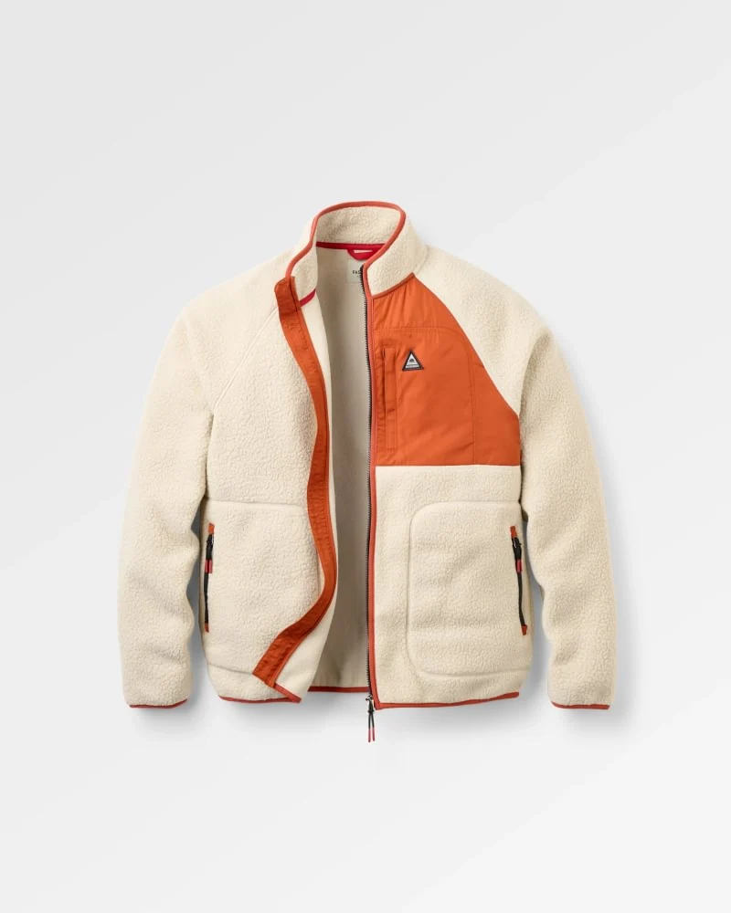 PASSENGER Offgrid Recycled Full Zip Sherpa Fleece oatmeal