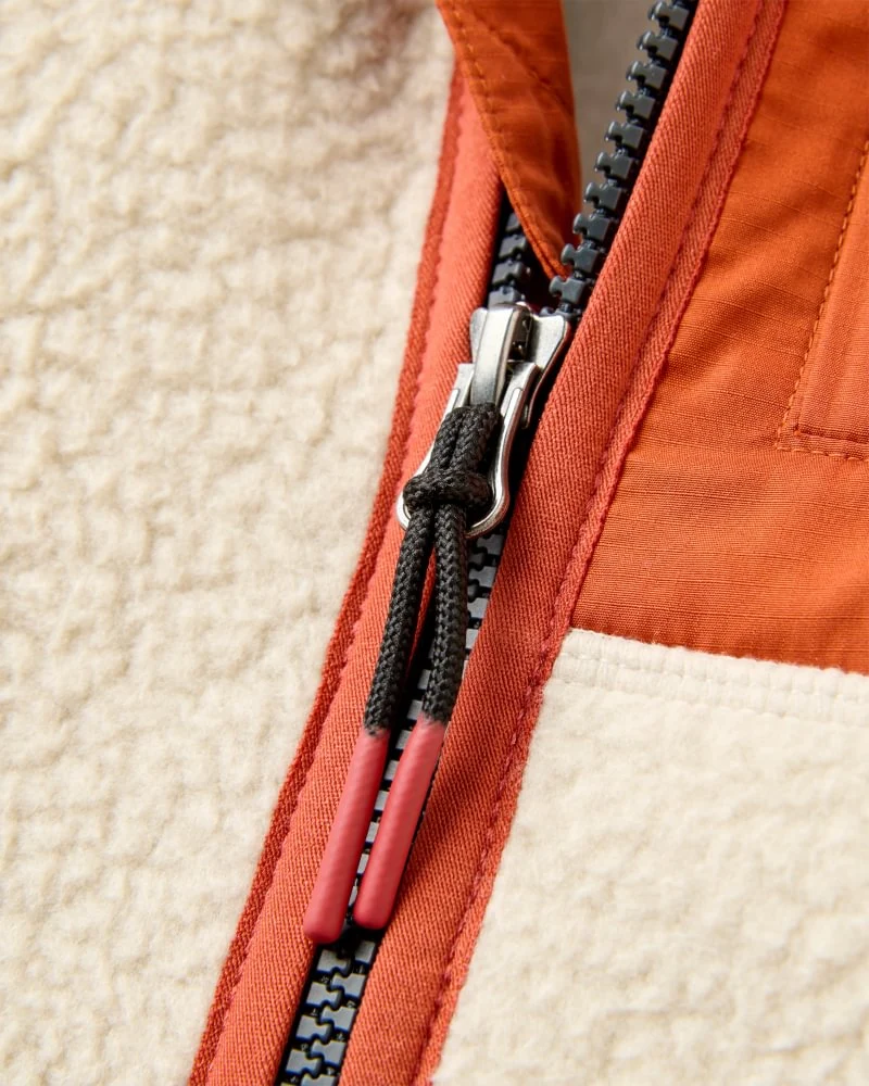 PASSENGER Offgrid Recycled Full Zip Sherpa Fleece oatmeal