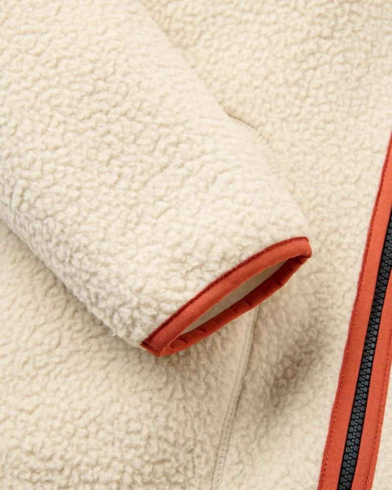 PASSENGER Offgrid Recycled Full Zip Sherpa Fleece oatmeal