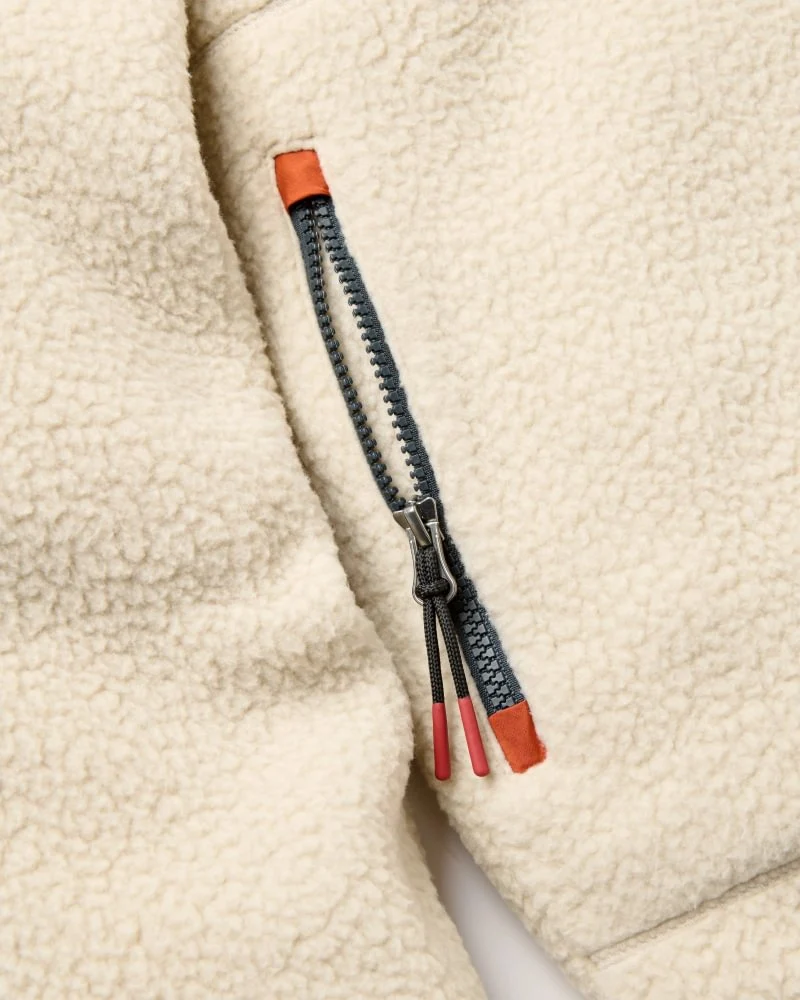 PASSENGER Offgrid Recycled Full Zip Sherpa Fleece oatmeal