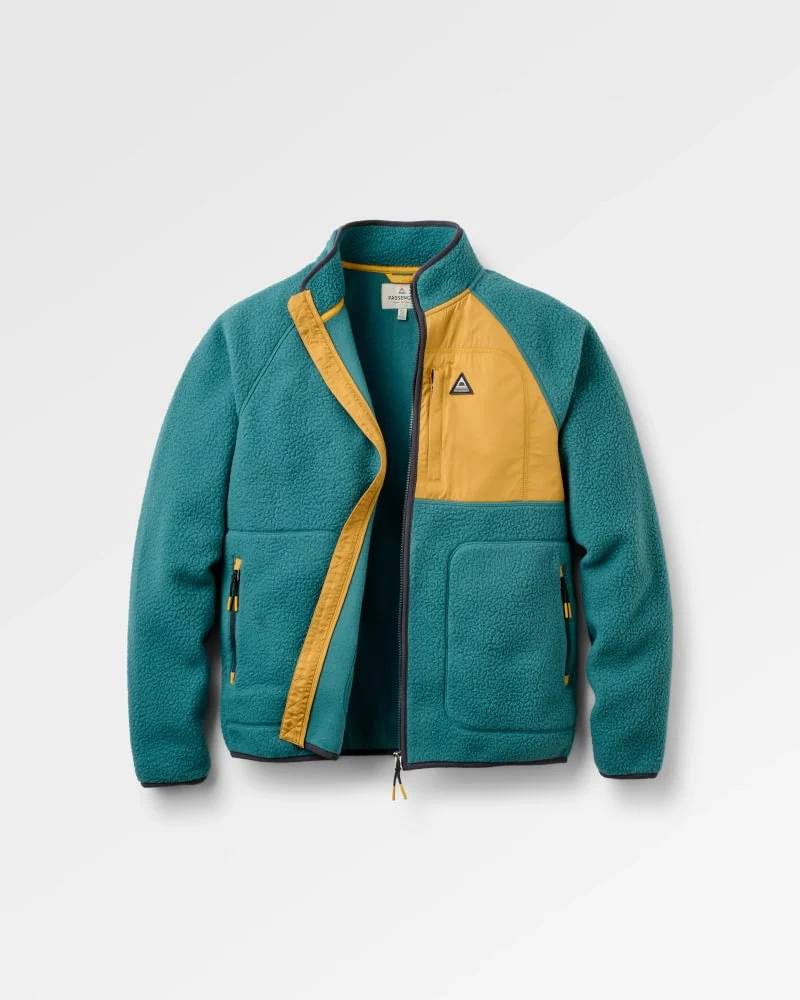 PASSENGER Offgrid Recycled Full Zip Sherpa Fleece deep ocean