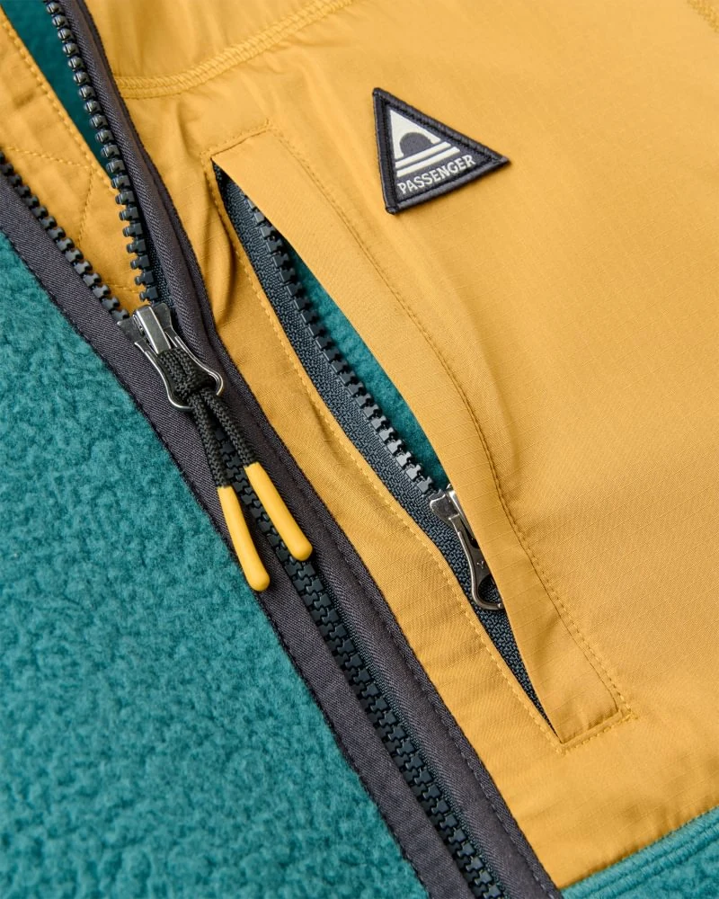 PASSENGER Offgrid Recycled Full Zip Sherpa Fleece deep ocean