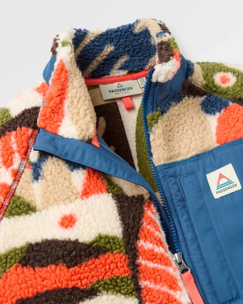 PASSENGER Offroad Recycled Sherpa 1/2 Zip Fleece lost on purpose khaki