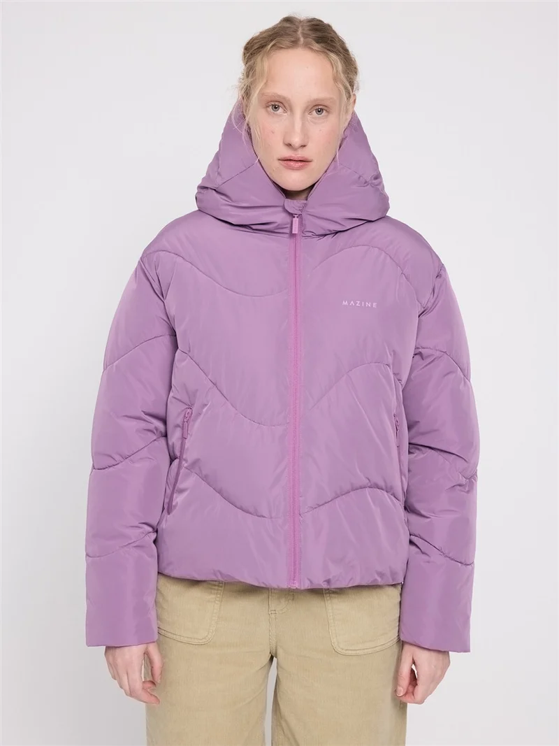 MAZINE Waves Quilt Short Puffer Jacket grape-pink