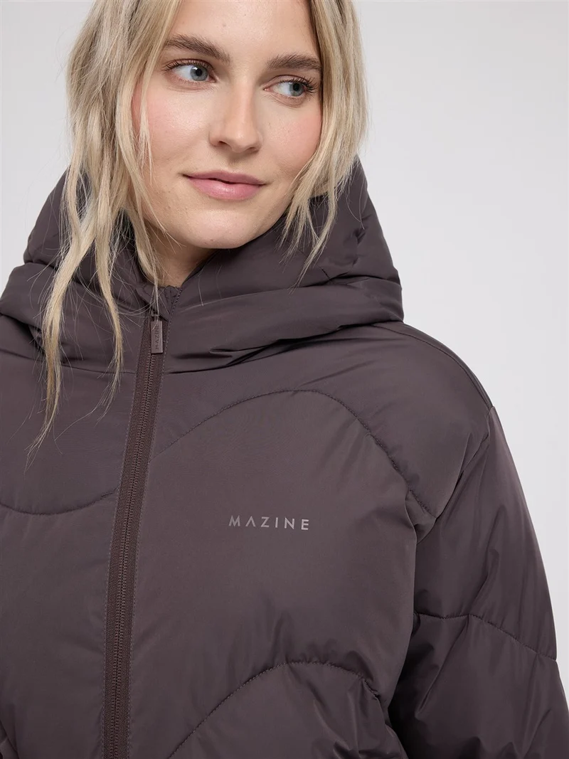 MAZINE Waves Quilt Short Puffer Jacket eggplant
