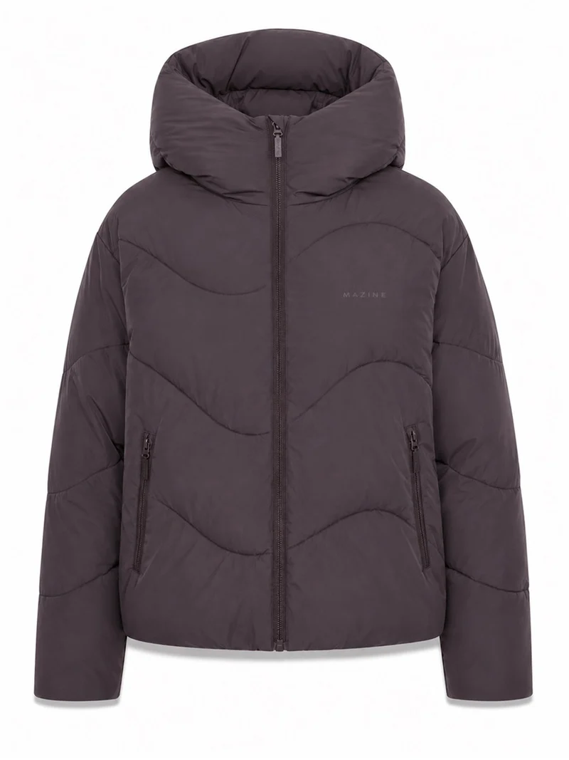 MAZINE Waves Quilt Short Puffer Jacket eggplant