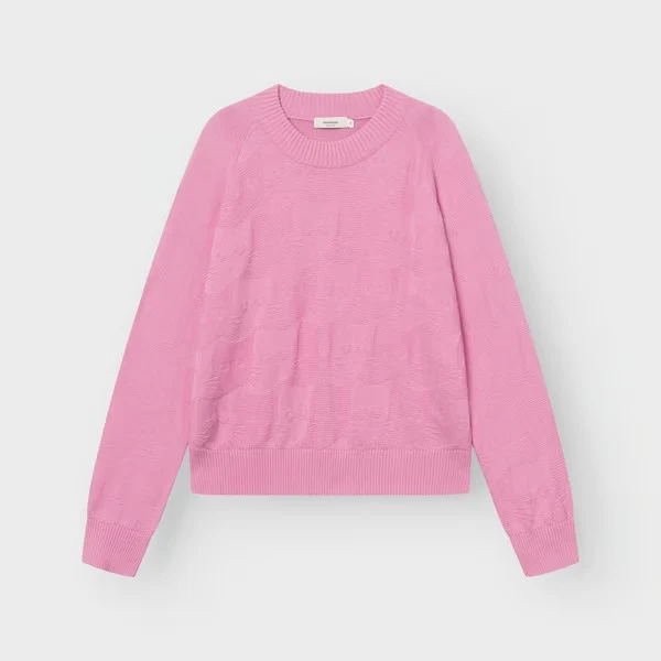 DEDICATED Sweater Husie Pepita Cats Knit Moonlite Pink