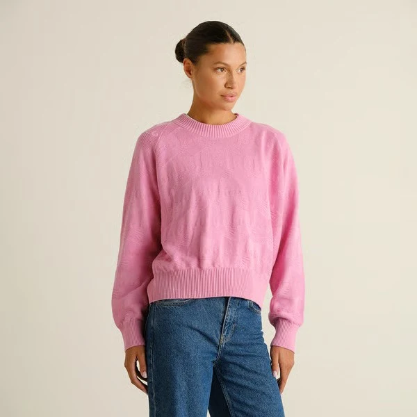 DEDICATED Sweater Husie Pepita Cats Knit Moonlite Pink