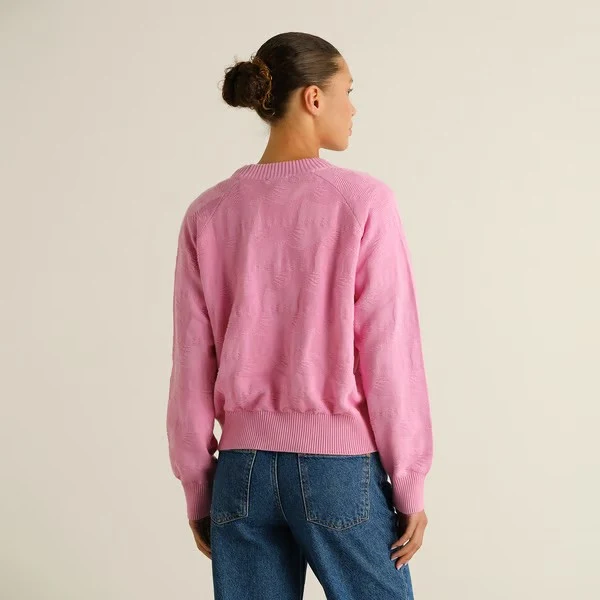 DEDICATED Sweater Husie Pepita Cats Knit Moonlite Pink