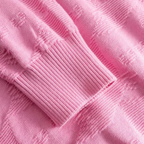 DEDICATED Sweater Husie Pepita Cats Knit Moonlite Pink