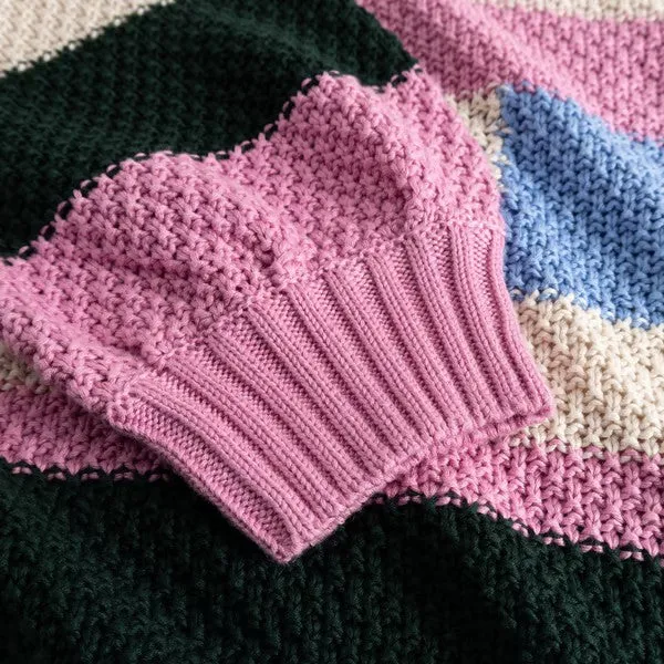 DEDICATED Sweater Gotland Offset Stripe Multi Color