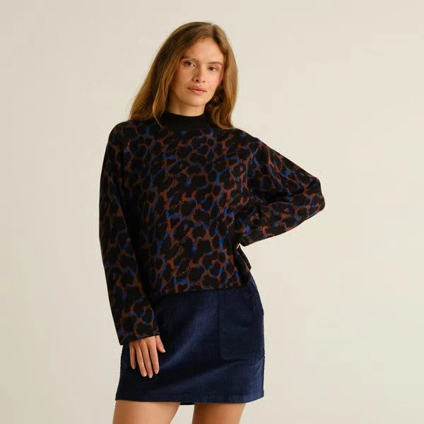 DEDICATED Sweater Limhamn Leopard Multi Color