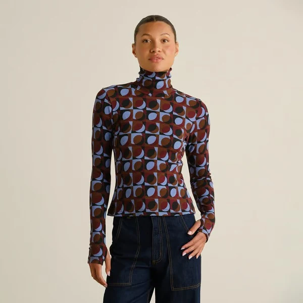 DEDICATED Rib Top Malma Retro Geo Multi Color