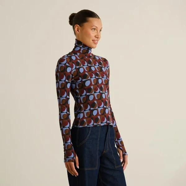 DEDICATED Rib Top Malma Retro Geo Multi Color