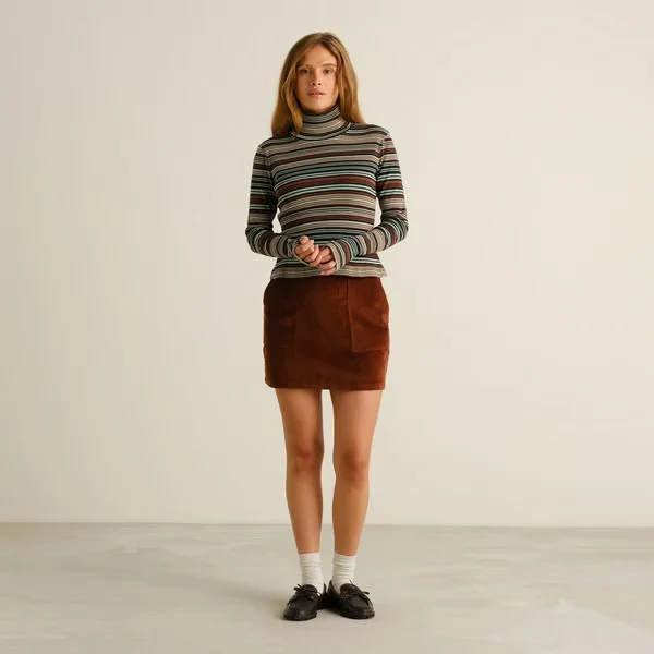 DEDICATED Rib Top Malma Irregular Stripe Green