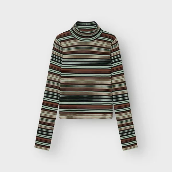 DEDICATED Rib Top Malma Irregular Stripe Green