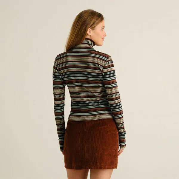 DEDICATED Rib Top Malma Irregular Stripe Green