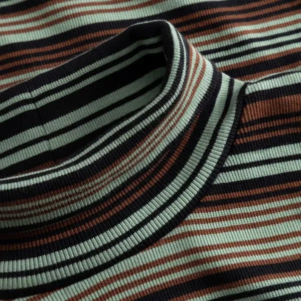 DEDICATED Rib Top Malma Irregular Stripe Green