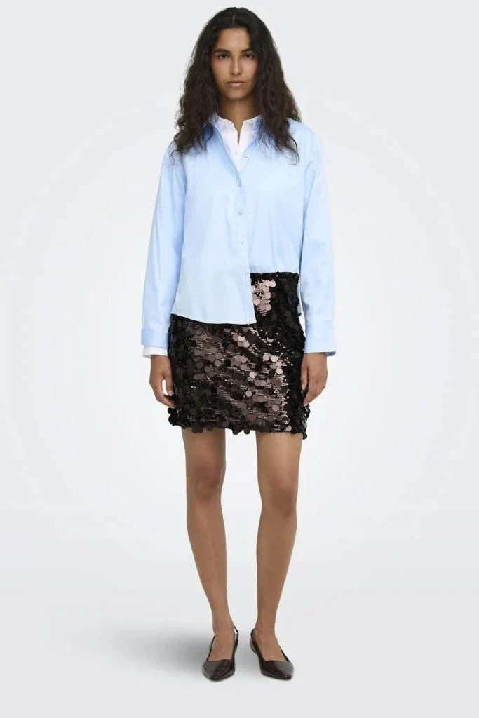 Only - Onljadel Sequins Skirt - 5158132 Coffee Bean W. Coffee Bean Sequins