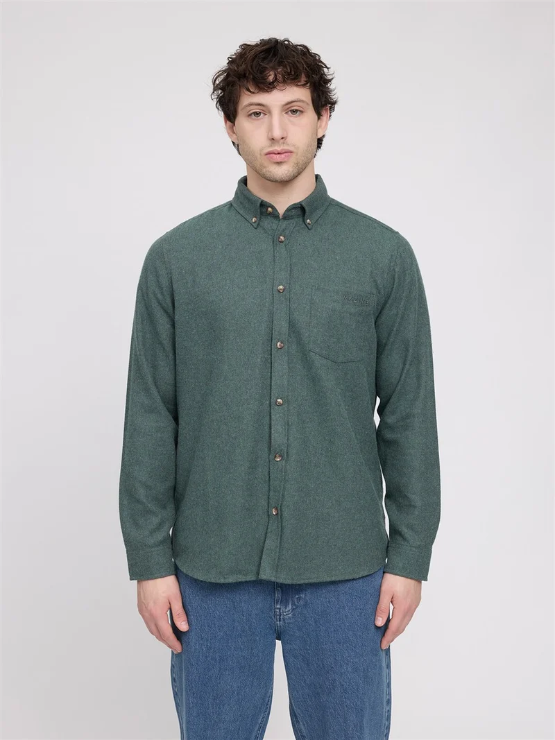MAZINE Melange Flannel Shirt bottle-mel