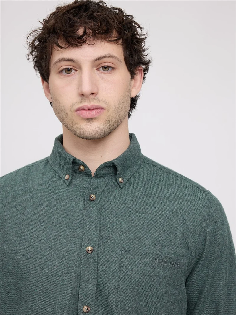MAZINE Melange Flannel Shirt bottle-mel