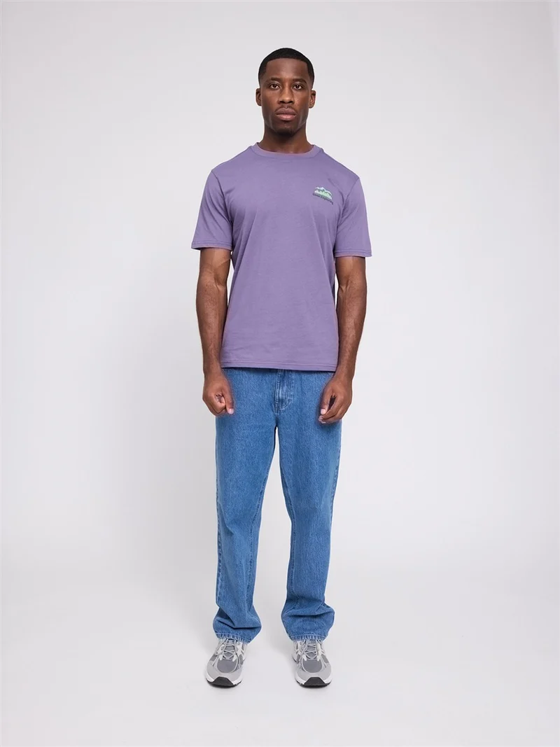 MAZINE Chest Print T-Shirt light-grape