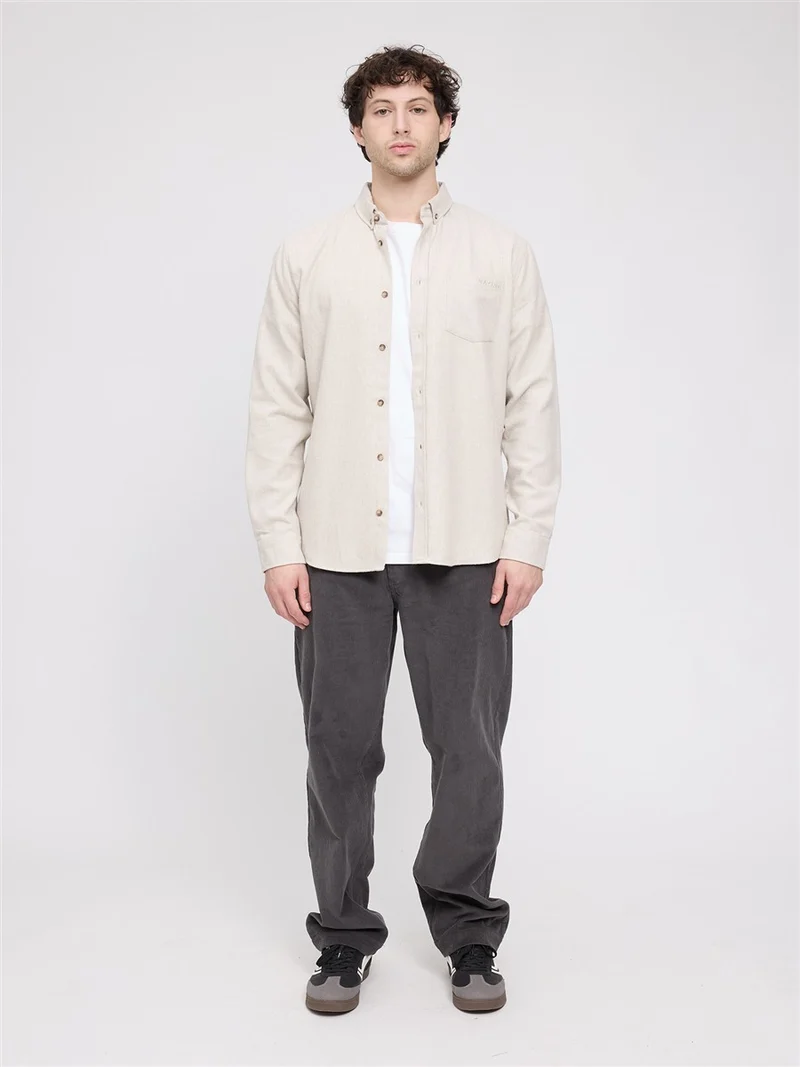 MAZINE Melange Flannel Shirt sandy-olive mel