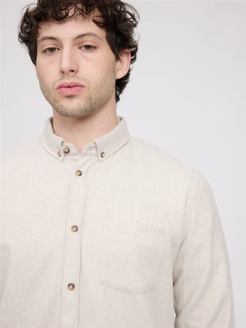 MAZINE Melange Flannel Shirt sandy-olive mel