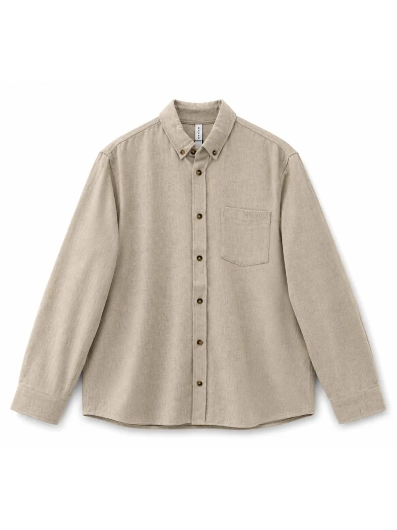 MAZINE Melange Flannel Shirt sandy-olive mel