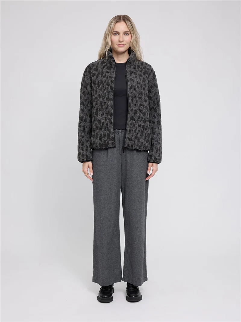 MAZINE Printed Teddy-Fleece Jacket grey-printed