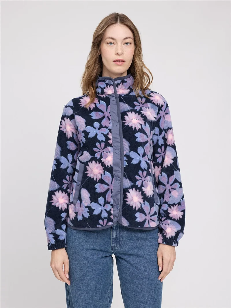 MAZINE Printed Fleece Jacket dark-blue-winter-floral