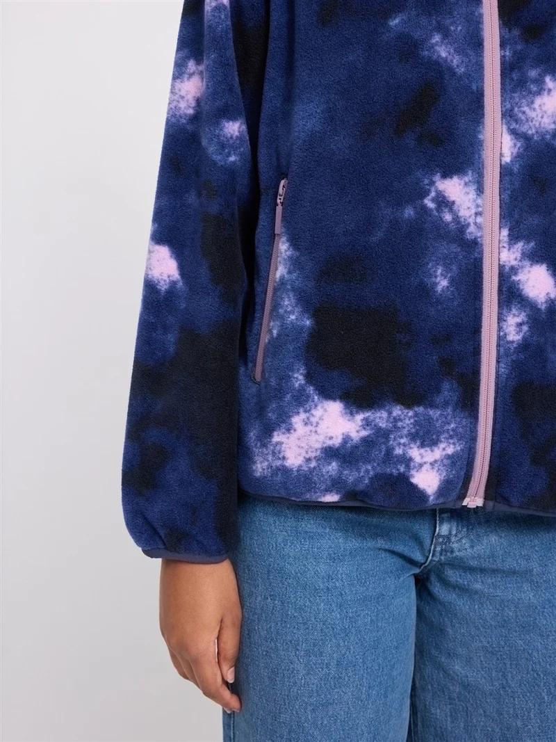 MAZINE Printed Fleece Zip Jacket purple-indigo-clouds