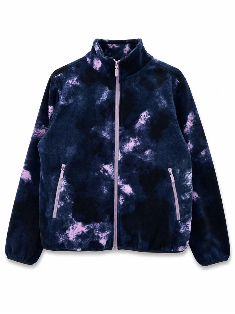 MAZINE Printed Fleece Zip Jacket purple-indigo-clouds