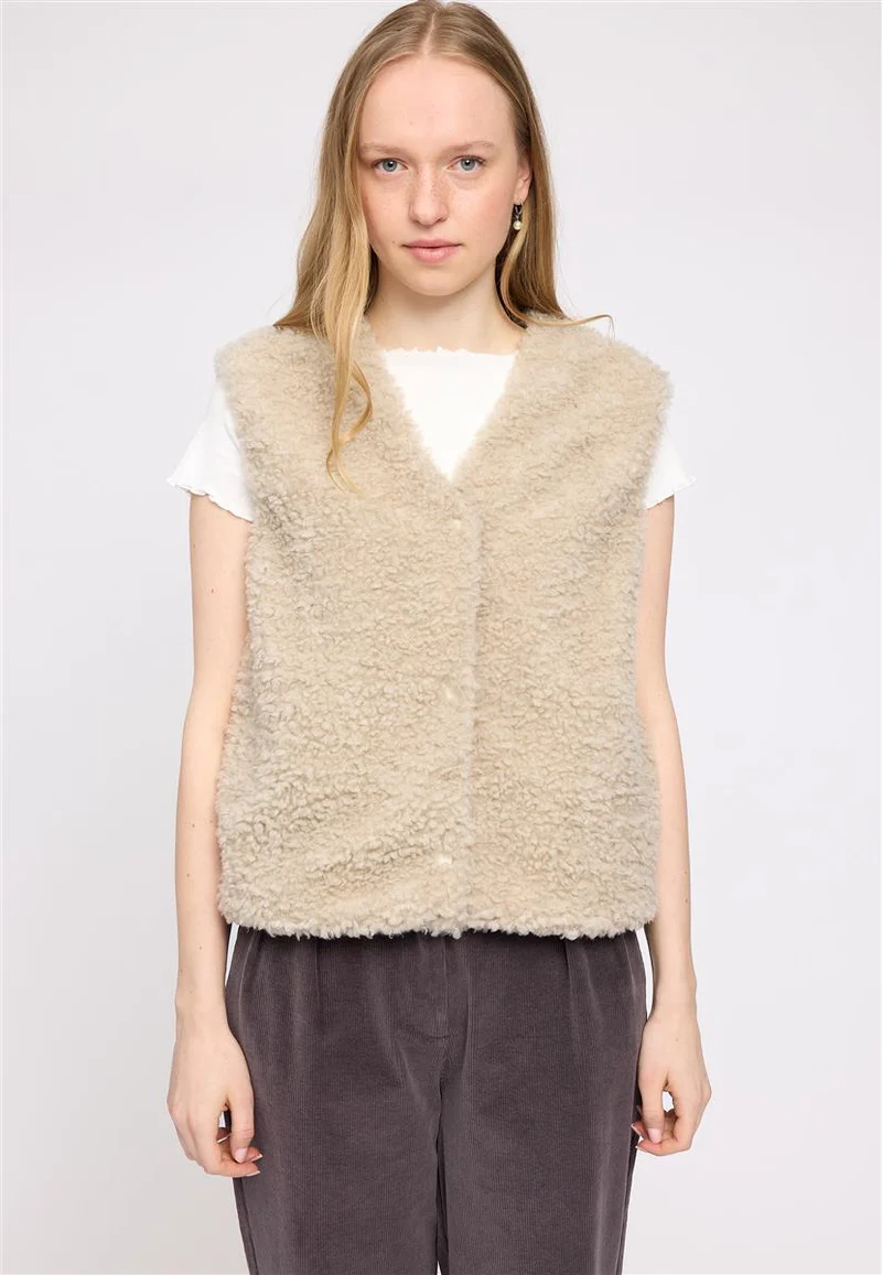 MAZINE Faux-Fur Vest natural