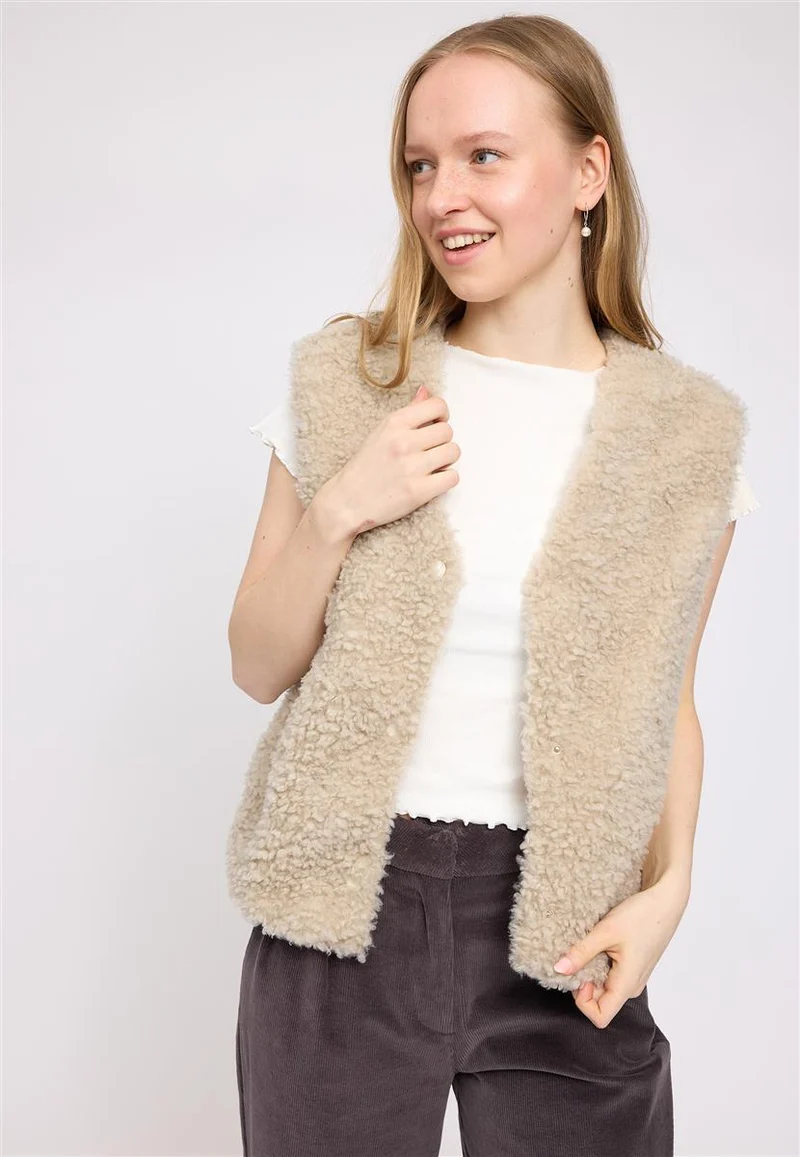 MAZINE Faux-Fur Vest natural