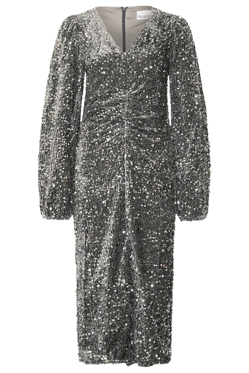 Noella - Teagan Lg Dress - 1096 Asphalt Silver Grey