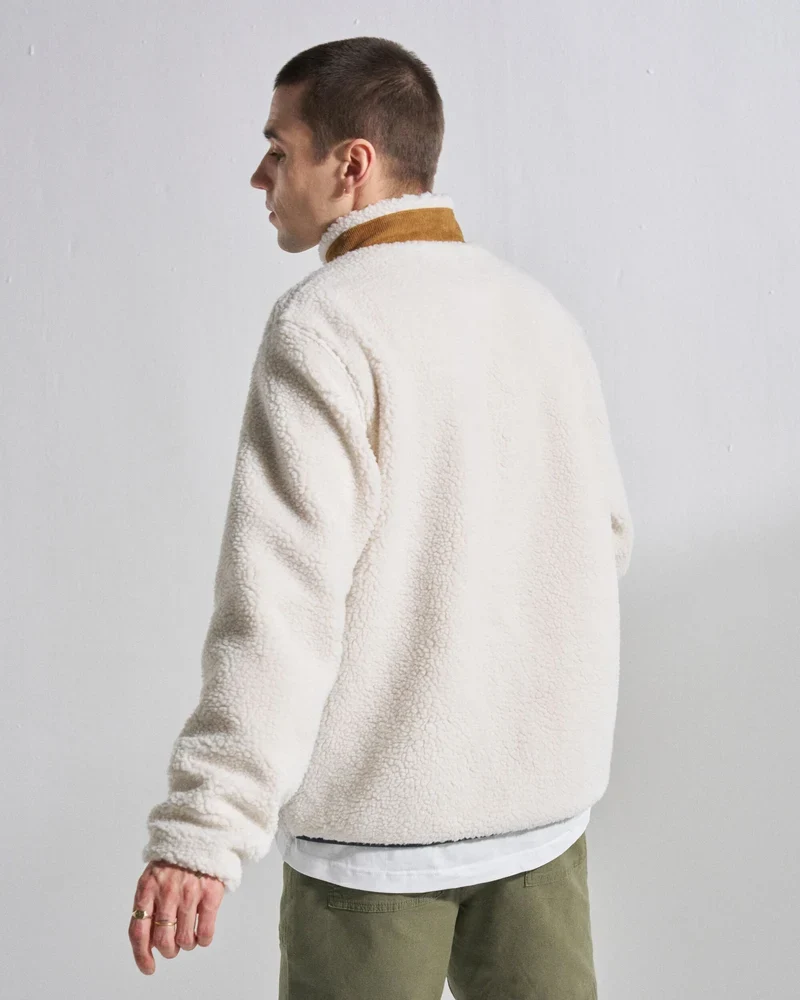 PASSENGER Trekker Recycled Deep-Pile Sherpa Fleece warm ivory