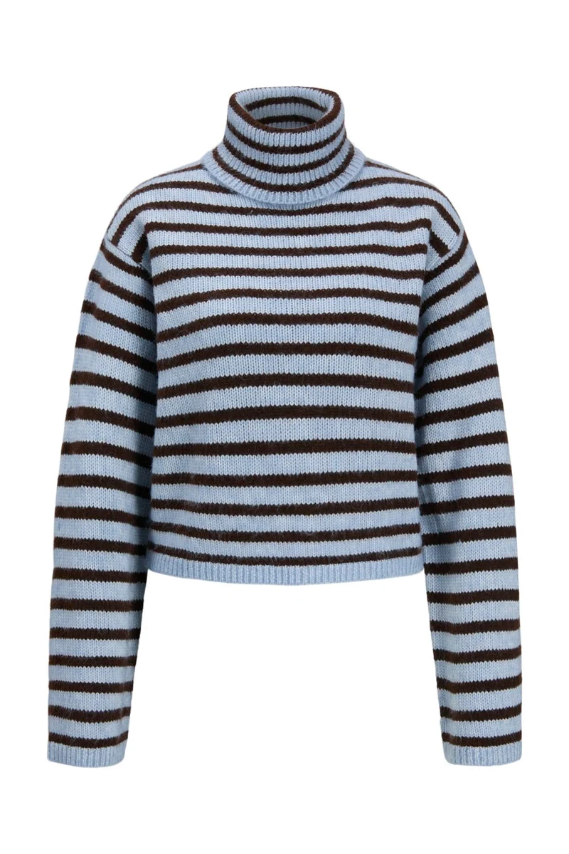 Jjxx - Jxrosanna Roll Neck Knit - 5128813 Ashley Blue / Demitasse