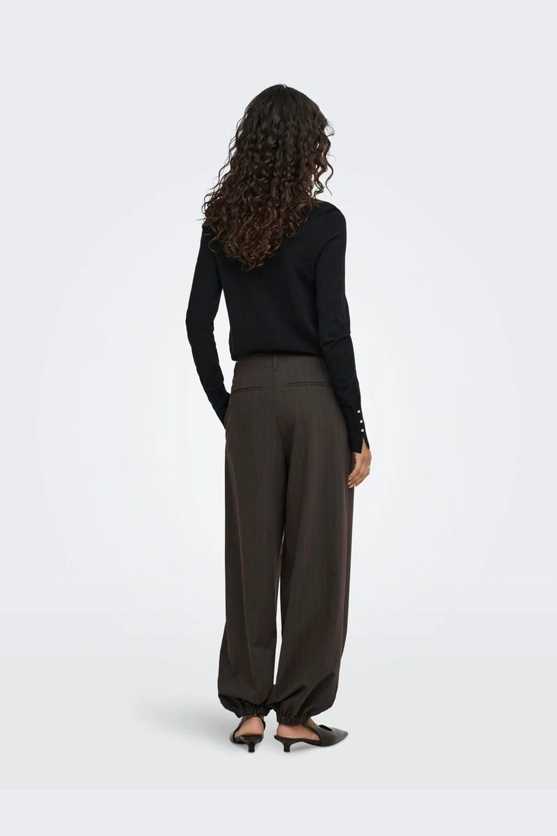 JDY - Jdymadeline Balloon Pant - 5151605 Chocolate Torte Tobacco Pin Stripe