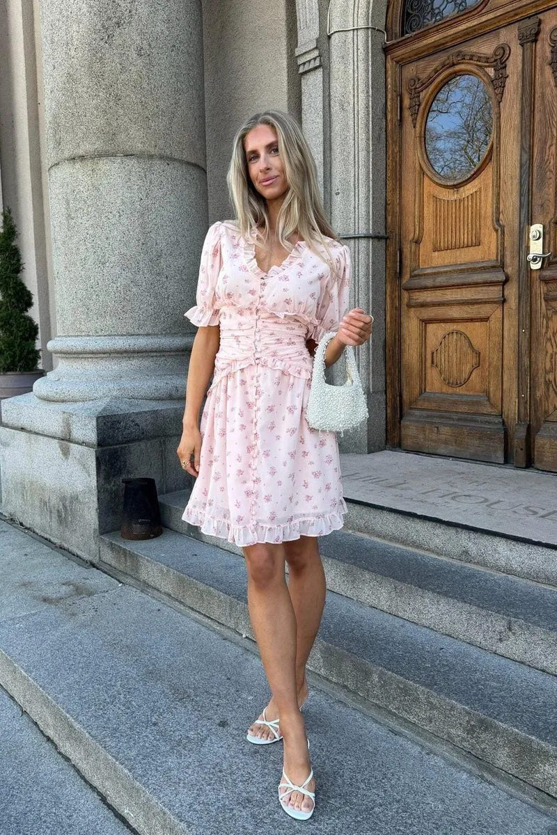 BYIC - Arielic Dress A25220 - Pink Flower Print